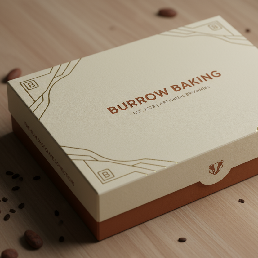 Corporate browniw box with brand name 